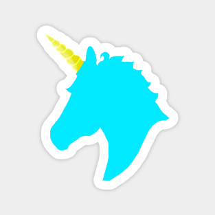 Teal Unicorn Head Sticker